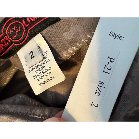 Krazy Larry Microfiber Dress Pants Size 2 Pull On Brown Print NWT Stretchy Slim - Picture 4 of 8